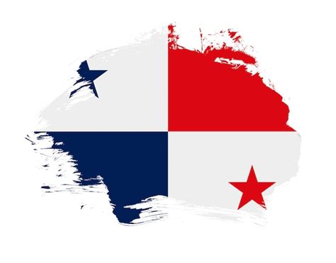 Bandera de panamá pintada sobre fondo de trazo de pincel mínimo Foto