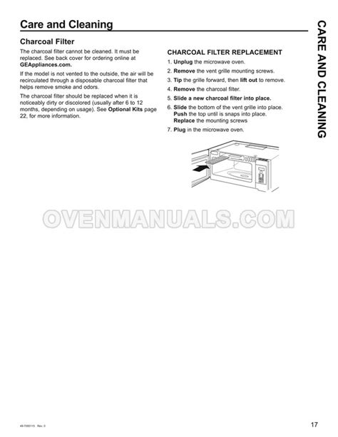 GE JVM3160RFSS Microwave Oven Owner's Manual