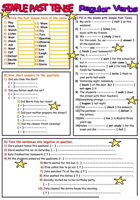 Past Simple Regular Verbs Lesson