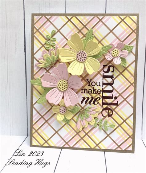 A Card With Flowers On It That Says You Make Me Smile