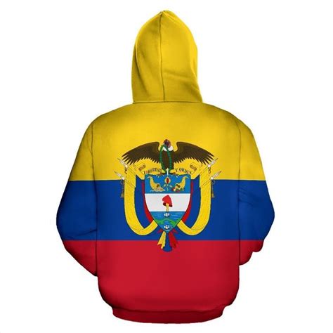 Colombia Flag And Coat Of Arms Hoodie Zip Up Hoodie 5xl Hoodie