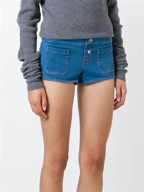 J Brand Denim Micro Shorts In Blue Lyst