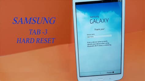 How To Hard Reset Samsung Galaxy Tab 3 Youtube