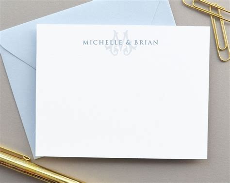 Personalized Couples Stationary Monogram Stationary Monogrammed Note