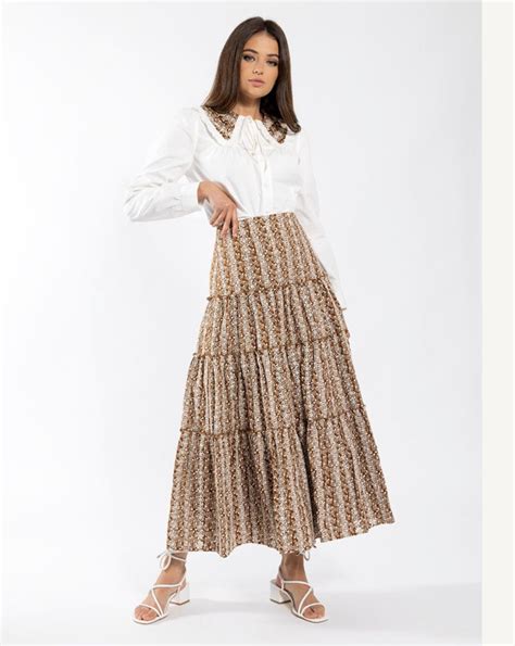 Eyelet Tiered Skirt Fallons