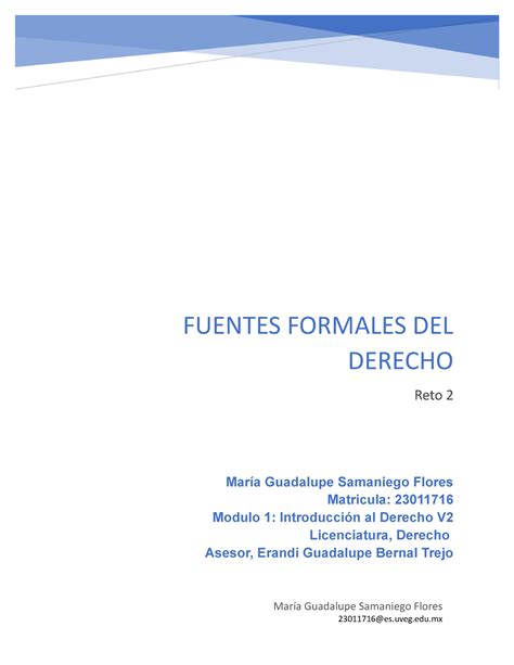 Reto Modulo Reto De La Unidad Uno De Introduccion Al Derecho