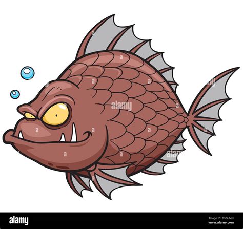 Vector Illustration Angry Fish Cartoon Cut Out Stock Images Pictures