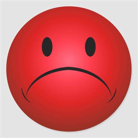 Red Frownie Face Sticker Zazzle In Face Stickers Custom