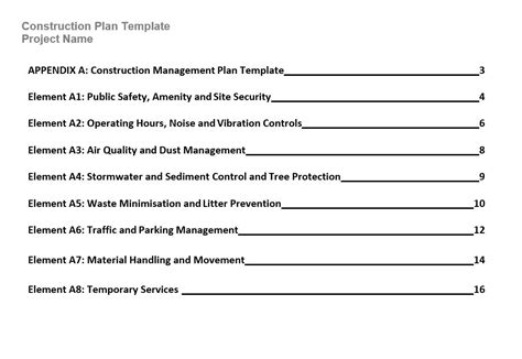 Construction Management Plan Template – JtechDigi