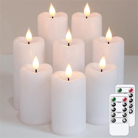 Yeelida Battery Operated Flickering Candles With Teardrop Wickpack Of