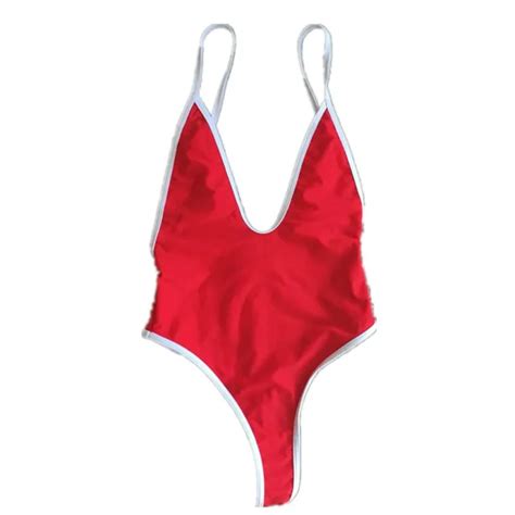 Itfabs Sexy Women Solid One Piece Swimsuit Bikini Thong Monokini