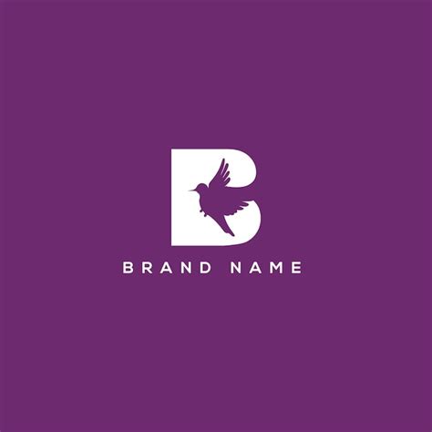 Premium Vector Letter B With Bird Negative Space Logo Design