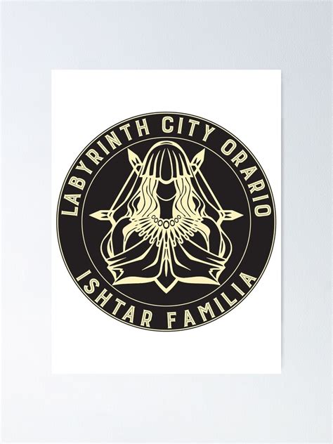 "Danmachi Labyrinth City Orario Ishtar Familia Vintage Black " Poster for Sale by asteea | Redbubble