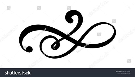 Vector Floral Calligraphy Element Flourish Hand Stock Vector Royalty