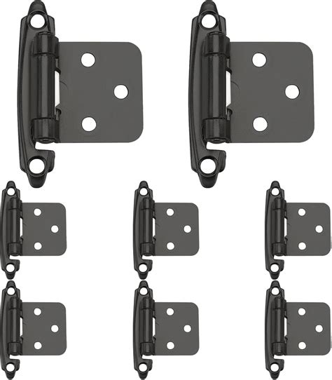 Cabinet Hinges 8 Pack 4 Pairs 12inch Overlay Cabinet Door Hinges Black Semi