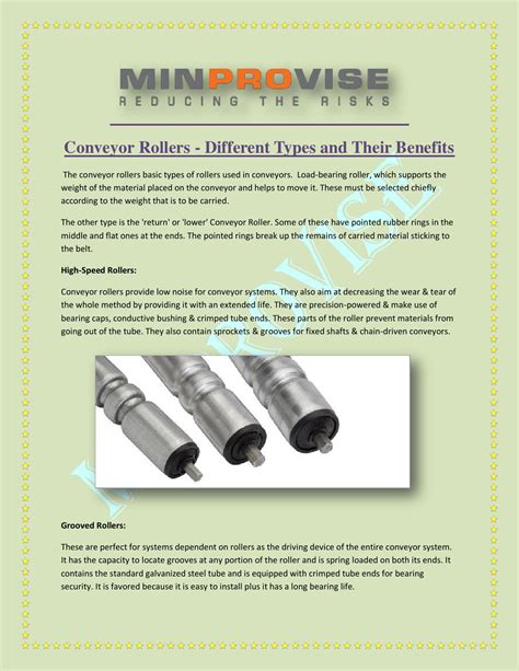 Conveyor Rollers - Different Types and Their Benefits by Hary Thomas - Issuu