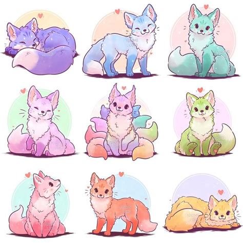 Naomi Lord Art On Instagram All My Rainbow Foxes Together