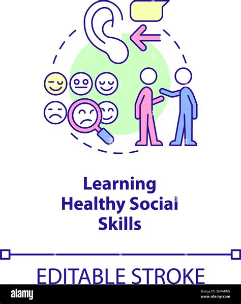 Learning Healthy Social Skills Concept Icon Stock Vector Image And Art