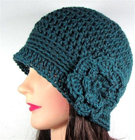 Cloche Beanie Hat With Flower Crochet Beanie Pattern Crochet Hats