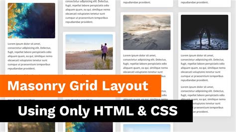 Easy Masonry Grid Layout Using Only Html Css Masonry Layout Using