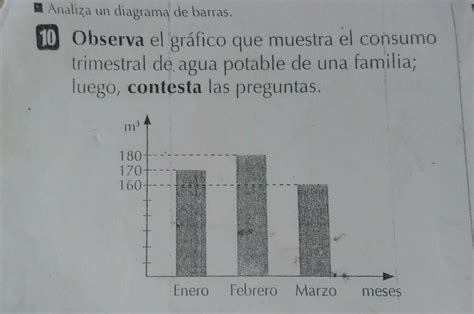 Analiza Un Diagrama De Barras 10 Observa El Gráfico Que Muestra El Consumo Trimestral De Agua