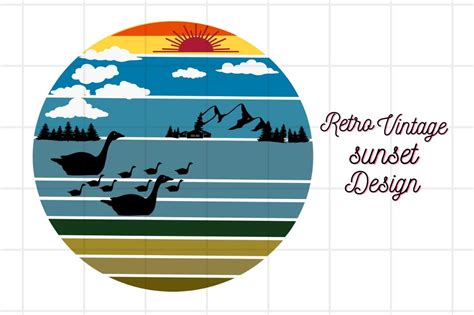 Retro Vintage Sunset Design Graphic By Hossain Dipa34 Creative Fabrica