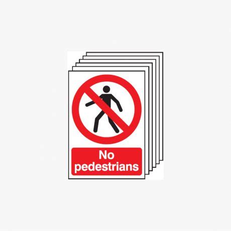 A No Pedestrians Multipack Self Adhesive Signs Safety Sign Uk