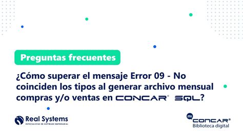 Mensaje Error 09 No Coinciden Los Tipos Al Generar Archivo Mensual