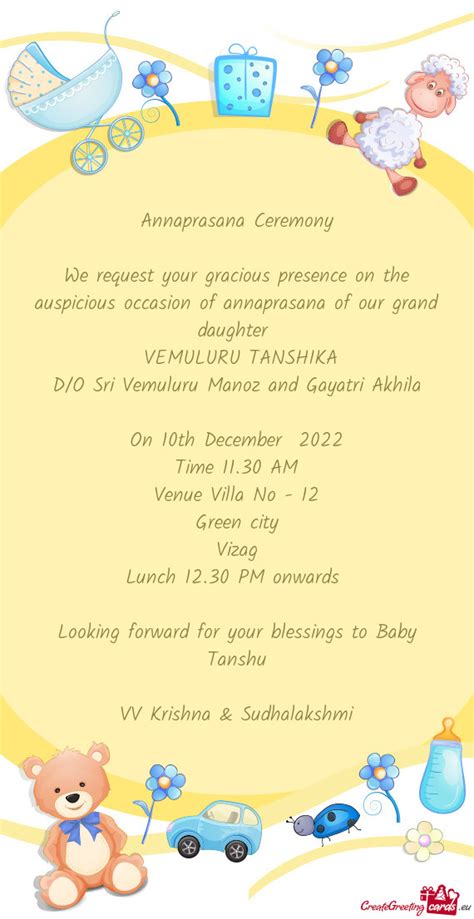 We Request Your Gracious Presence On The Auspicious Occasion Of