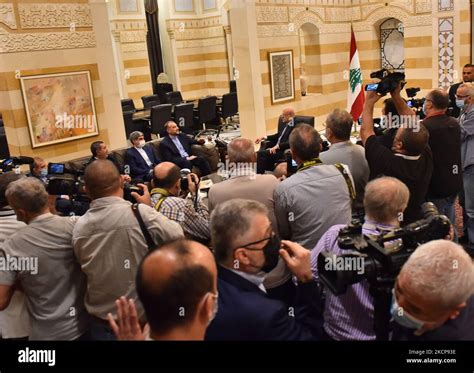 Lebanon Prime Minister Najib Mikati R And Irans Foreign Minister