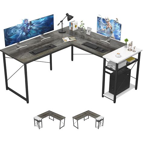 Buy Ecoprsio L-Shaped Desk Large L Shaped Gaming Desk with Storage ...