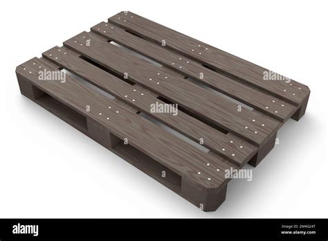 Wooden Pallet For Warehouse Cargo Storage Isolated On White Background