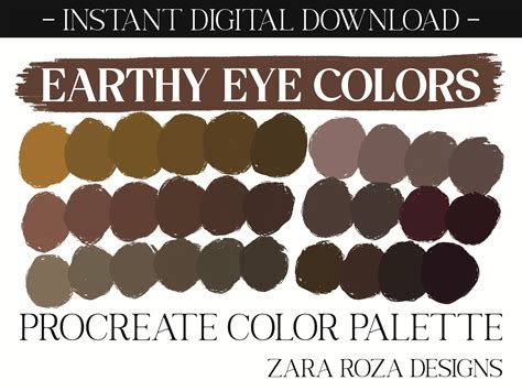 Earthy Eye Colors Procreate Color Palette: Face Portrait Art - Etsy ...