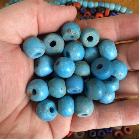 Antique Robins Egg Blue Trade Beads Collection Of Stephen Parfitt