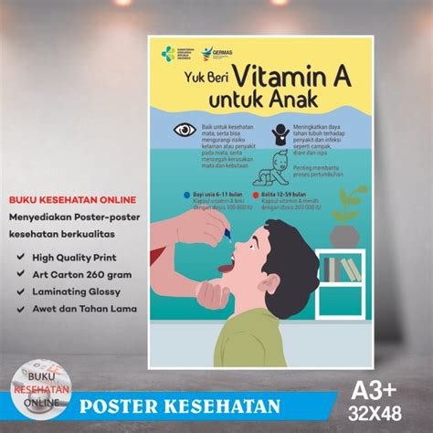 Jual Poster Kesehatan Yuk Beri Vitamin A Untuk Anak LAMINATING GLOSSY