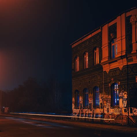 night photography urban scene cityscape street light  phone wallpaper