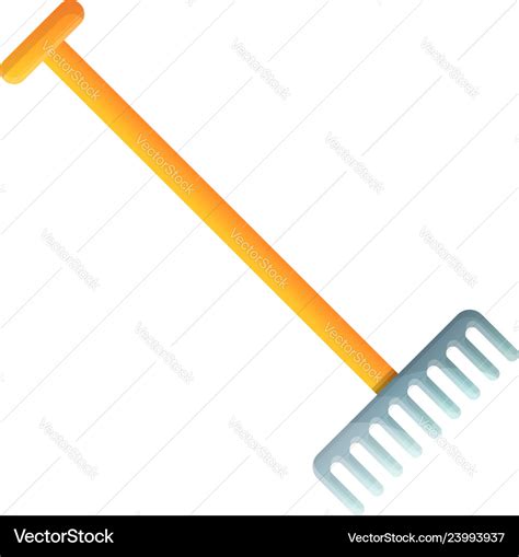 Garden rake icon cartoon style Royalty Free Vector Image