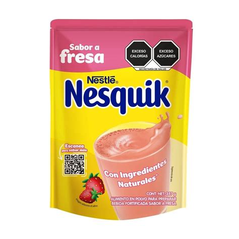 Alimento En Polvo Para Preparar Bebida Sabor A Fresa Nesquik Bolsa G