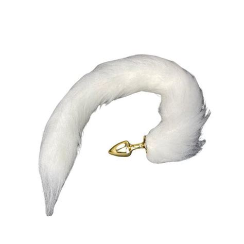 Plug Anal Hard Metal Dourado Rabo Branco Plug Sexual Magazine Luiza