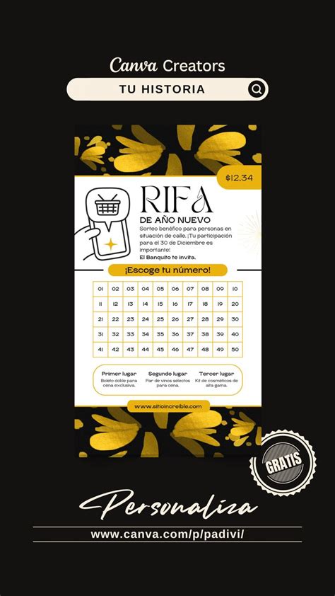 Plantilla Gratis Y Editable En Canva Tu Historia Para Rifa O Sorteo De