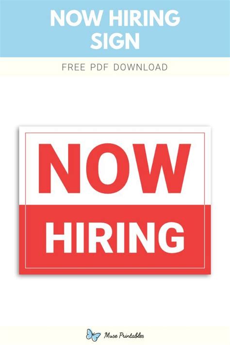 Printable Now Hiring Sign Template Now Hiring Sign Signs Sign Templates