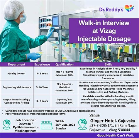 Dr Reddys Walk In Interview At Vizag On 25th Jun 2023 Sunday