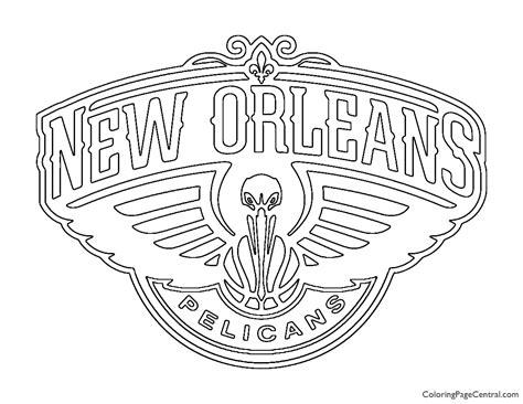 New Orleans Pelicans Logo Coloring Pages Sketch Coloring Page