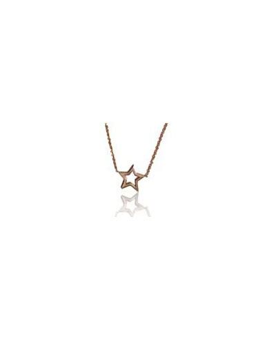 Collier Acier Inoxydable Gold Rose Pendentif Toile