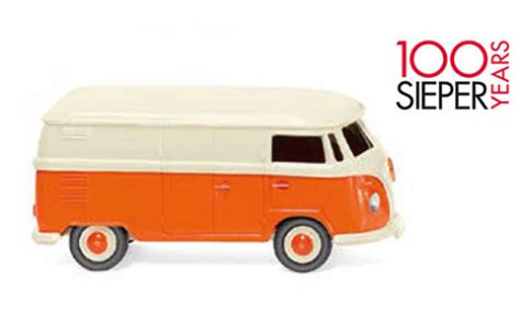 Miniature Volkswagen T1 1 87 Wiking Kastenwagen Beige Orange 1963 100