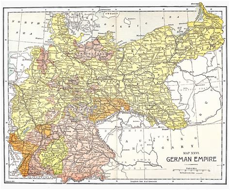 Map Of German Empire Photograph by Granger