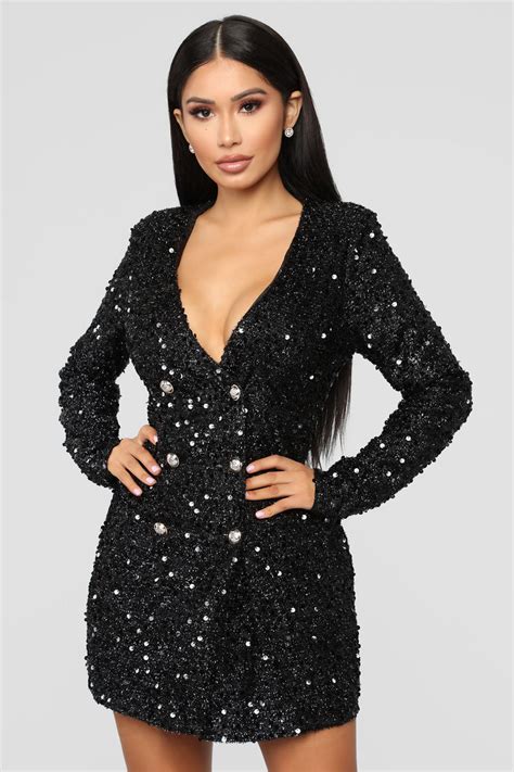 Not Afraid To Sparkle Dress Black Fashion Nova Dresses Fashion Nova