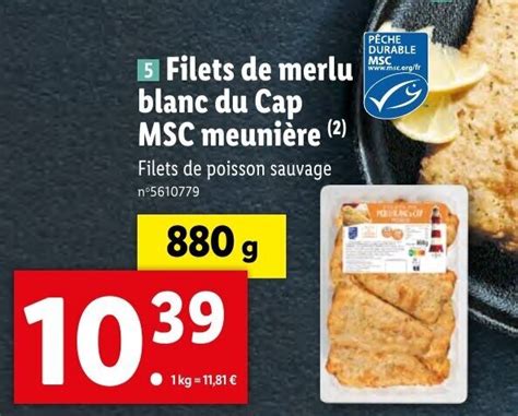 Promo Filets De Merlu Blanc Du Cap Msc Meuni Re Chez Lidl