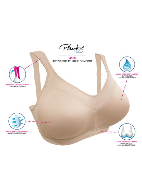 Playtex 18 Hour Active Breathable Comfort Full Coverage Wireless Bra