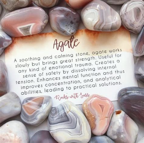 AGATE MEANING KEY WORDS EMOTIONAL HEALING MENTAL FUNCTION A Soothing